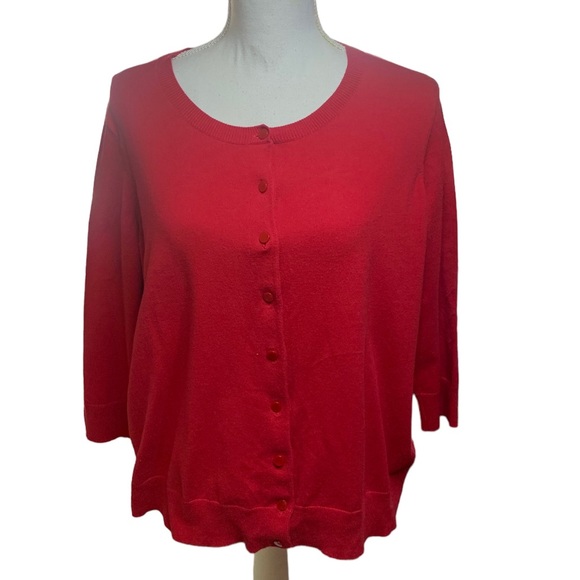 Talbots Red Cardigan 1xp - Picture 1 of 5